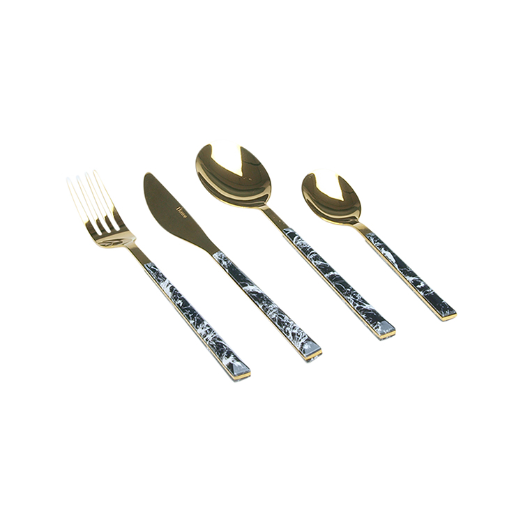 FERVEO ARAS BESTEKSET | 24-DELIG GOUD/ZWART MARMER