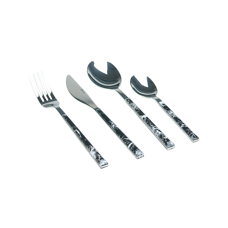 FERVEO ARAS BESTEKSET | 24-DELIG ZWART MARMER