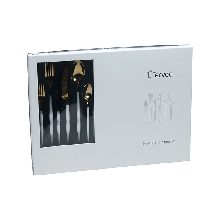 FERVEO SARA BESTECK SET | 36-TEILIG GOLD / WEISS