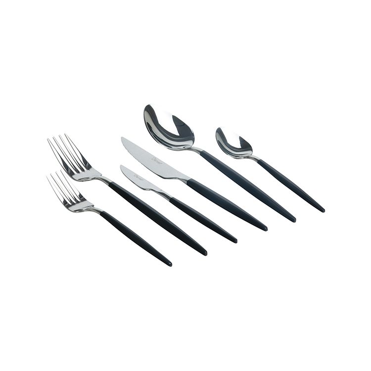 FERVEO SARA BESTECK SET | 36-TEILIG SILBER / SCHWARZ