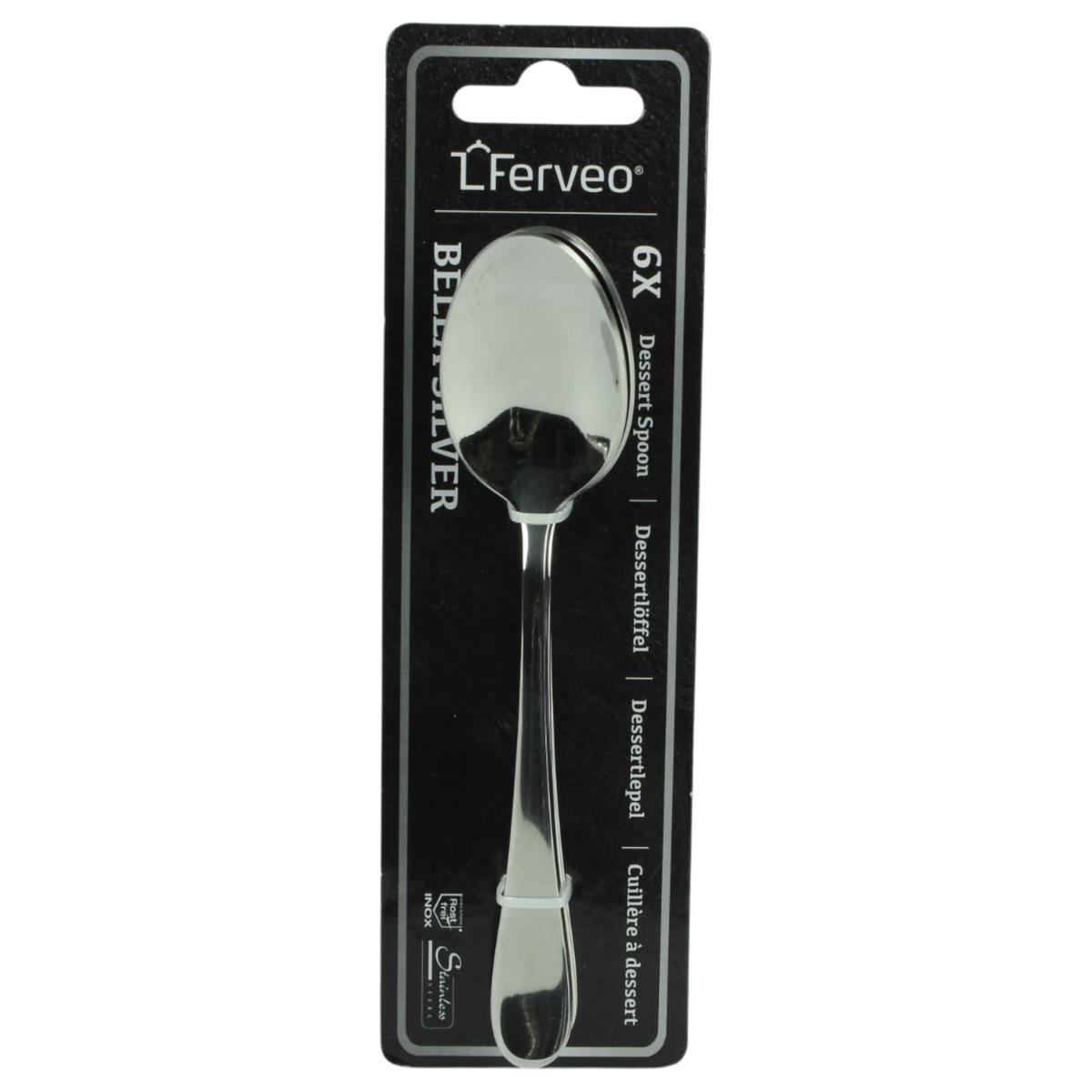 FERVEO BELLA DESSERTLEPEL | 6-STUKS ZILVER