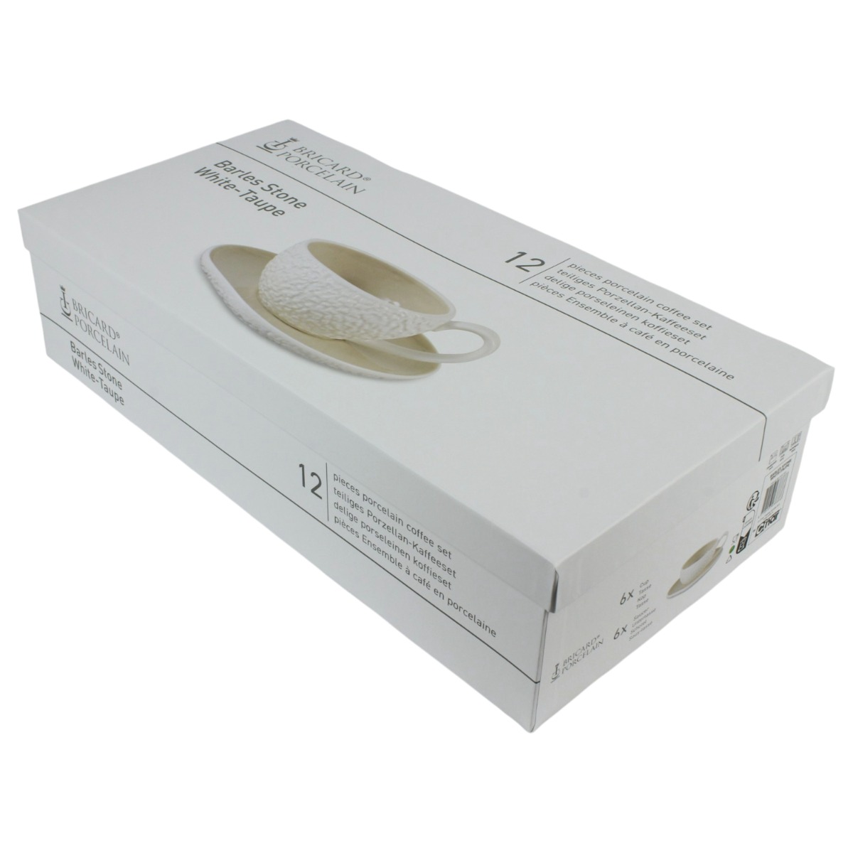BRICARD BARLES STONE KOFFIESET | WIT-TAUPE 12-DELIG