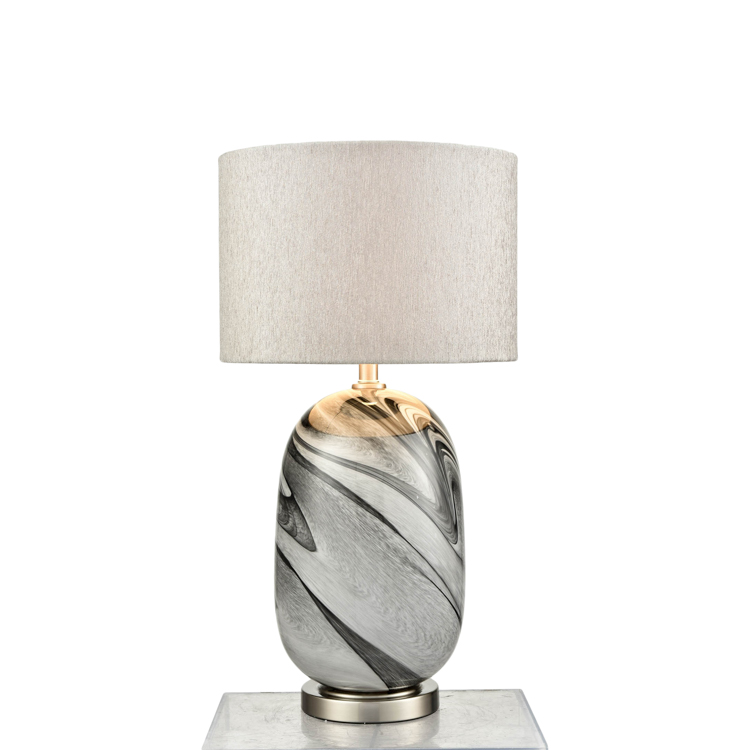 LUMCI DELPHINE TISCHLAMPE | SILBER-GRAU Ø38X72 CM