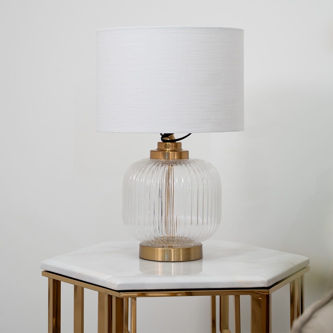 LUMCI DESIREE TISCHLAMPE | GOLD-TRANSPARENT Ø30X47 CM