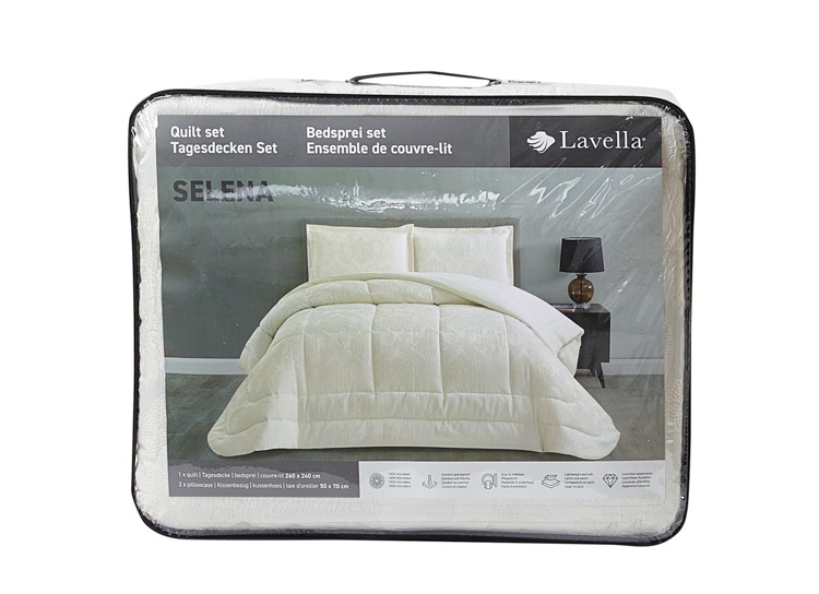 LAVELLA SELENA BEDSPREI SET | 260X240 CM WIT 3-DELIG