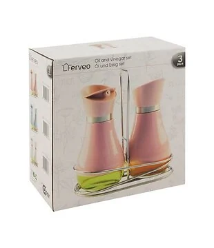 FERVEO 3 PIECE OIL AND VINEGAR SET PINK