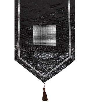 TABLE RUNNER LEATHER LOOK 183 x 33 CM BROWN