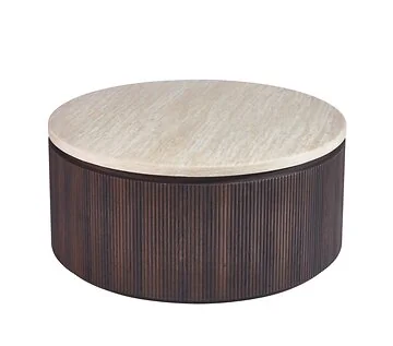 BONDO COFFEE TABLE BROWN | Ø100X45 CM TRAVERTINE