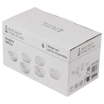 BRICARD ANGLES BOWL SET | Ø8,7X4,3 CM WHITE 6-PIECES