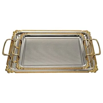 FUGURATO PRÄSENTIERBRETT 121 QUADRAT | SILBER-GOLD 2-TEILIG