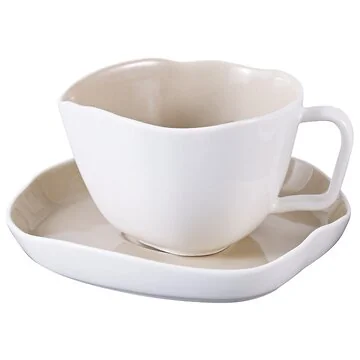 BRICARD BONNES KOFFIESET | WIT-TAUPE 12-DELIG