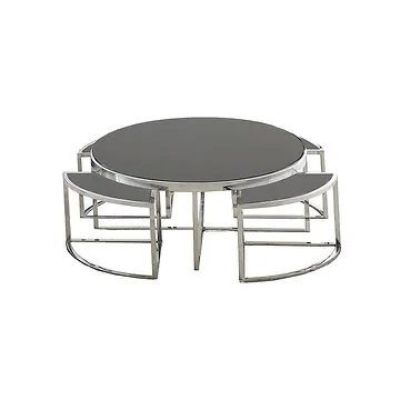 VERONA SALONTAFEL | Ø100X42 CM ZWART 5-DELIG