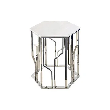 TARANTO BIJZETTAFEL 55*55*55CM MARMER 576-1