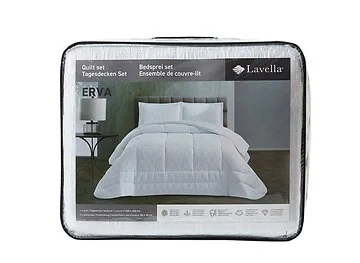 LAVELLA ERVA TAGESDECKE SET | 260X240 CM WEIß 3-TEILIG