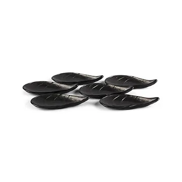 BRICARD SHELL PLATES SET | 18X9 CM DARK GREY 6-PIECES