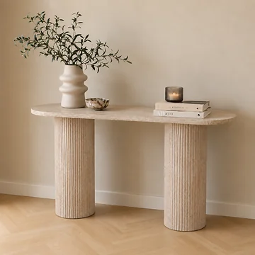 PATERNO CONSOLE TABLE TRAVERTINE | 150X40X78 CM TRAVERTINE