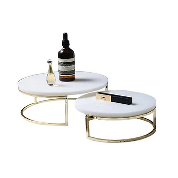 FUGURATO PLATEAU SET MARBLE 0701 | WHITE - GOLD 2-PIECE