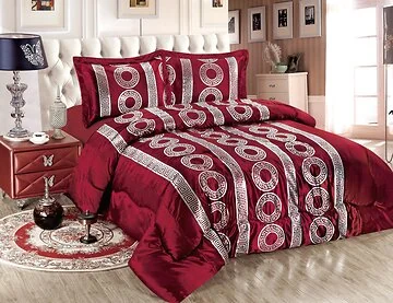 VERTUM BEDSPREI CNR3063 3-DELIG ROOD | ZILVER