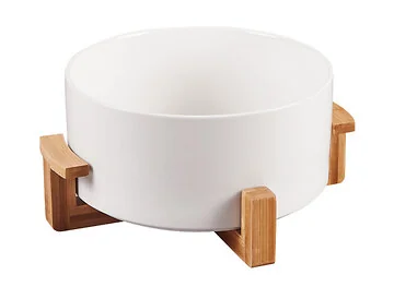 BRICARD LOIRE SCHALE + STÄNDER | Ø21,6X12,6 CM WEIß - BAMBOO