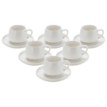 BRICARD ARAGON COFFEE SET | WHITE EMBOSSED 12-PIECE