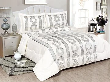 VERTUM BEDSPREI CNR3063 3-DELIG WIT | ZILVER