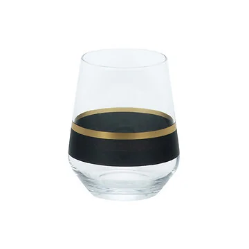 BRICARD LINES WASSERGLÄSER SET | SCHWARZ-GOLD 6-TEILIG