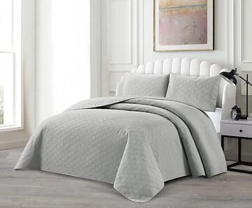 LAVELLA HAVIN TAGESDECKE SET | 240X250 CM GRAU 3-TEILIG