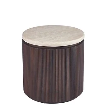 BONDO COFFEE TABLE BROWN | Ø55X55 CM TRAVERTINE