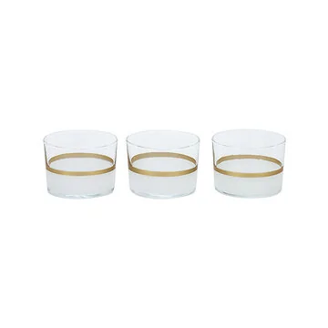 BRICARD LINES TUMBLER GLASSES SET | WHIT-GOLD 3-PIECE