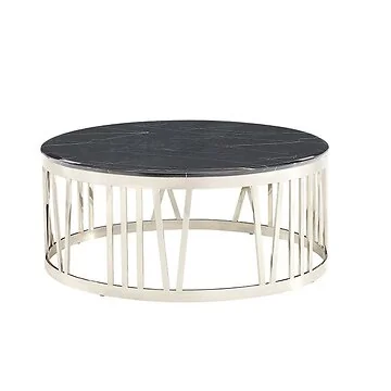 ROMA SALONTAFEL | Ø100X42 CM ZWART MARMER 1022