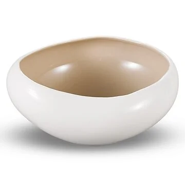 BRICARD BARLES DISH | WHITE-TAUPE Ø23,0X20,3X10,3 CM