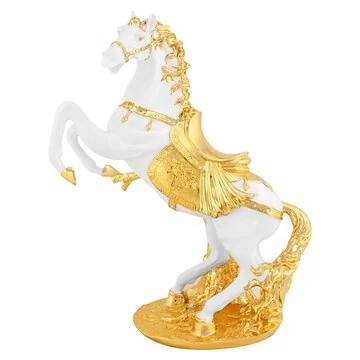 DECORATIE CNR054B PAARD | 70 CM WIT-GOUD