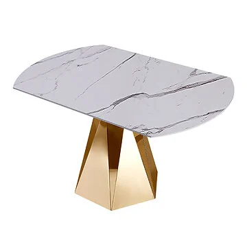 BARLETTA EETTAFEL GOUD | Ø86/130X76 CM KERAMIEK SA003
