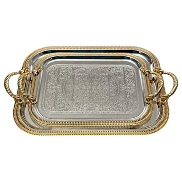 FUGURATO PRÄSENTIERBRETT 101 QUADRAT | SILBER-GOLD 2-TEILIG