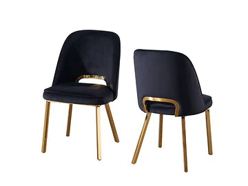 PESARO ESSENSSTUHL GOLD | SCHWARZ STOFF MJ11-111