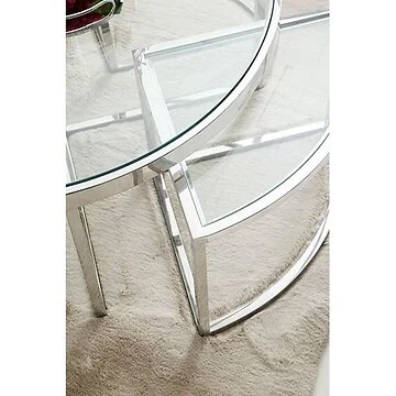 VERONA BIJZETTAFEL 60*55CM TRANSPARANT 5-DLG