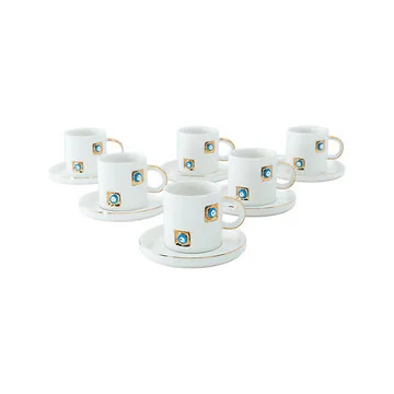 BBRICARD YADIGAR ESPRESSO SET | WEIß-GOLD 12-TEILIG