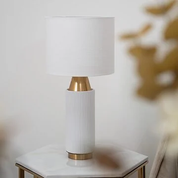 LUMCI CECILE TISCHLAMPE | GOLD-WEIß Ø28X58 CM