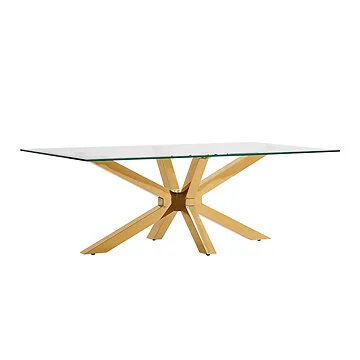 TERNI COUCHTISCH GOLD | 130X70X42 CM TRANSPARENT