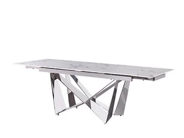 CENTO DINNER TABLE SILVER | 180/240X90X76 CM MARBLE 757-1