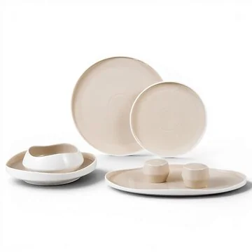 BRICARD BLANZY DINNER SET | WIT-TAUPE 27-DELIG