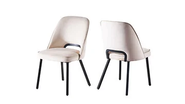 PESARO DINING CHAIR MATT BLACK | TAUPE FABRIC MJ11-8
