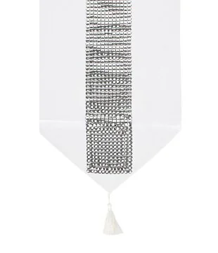 Tafelkleed Diamond White 180x33cm