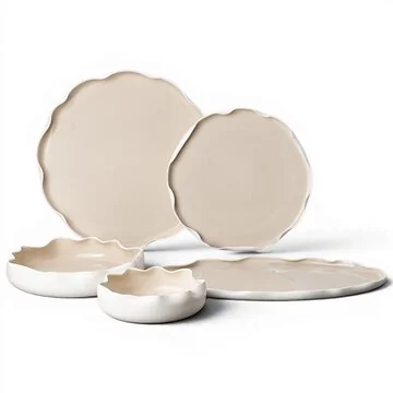 BRICARD NICE TABLEWARE SET | WHITE-TAUPE 25-PIECE