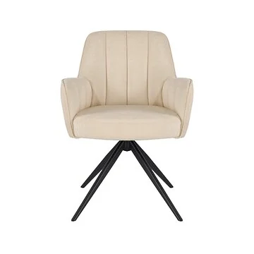 AVOLA EETKAMERSTOEL ZWART | BEIGE STOF OC111