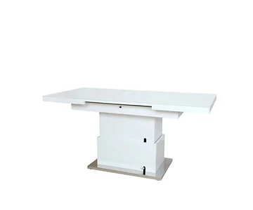 FERMO COFFEE TABLE SILVER | 130/163X50/79X80CM WHITE GLASS