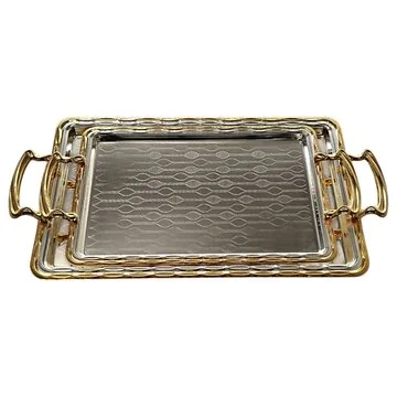 FUGURATO PRÄSENTIERBRETT 131 QUADRAT | SILBER-GOLD 2-TEILIG