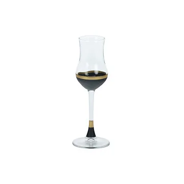 BRICARD LINES LIQUOR GLASSES SET | BLACK-GOLD 6-PIECE