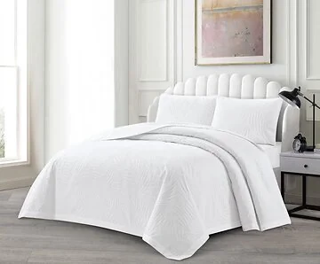 LAVELLA EZGI TAGESDECKE SET | 240X250 CM WEIß 3-TEILIG