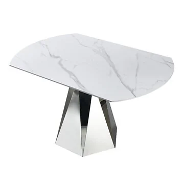 BARLETTA EETTAFEL ZILVER | Ø86/130X76 CM KERAMIEK CW002